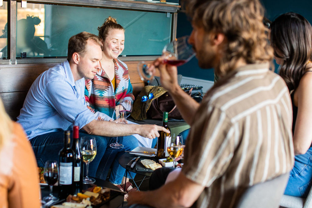 College Students Enjoying Wine and Food Pairings